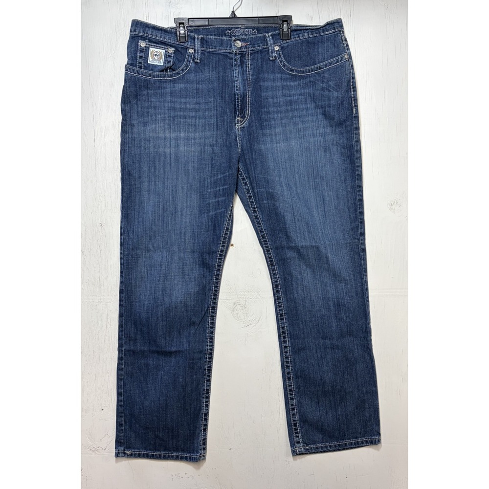 Cinch Mens White Label Mid Rise Relaxed Fit Straight Leg Jeans Size 42x32 Blue